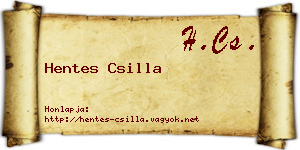 Hentes Csilla névjegykártya
